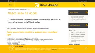 
                            2. Negociação de Ações - Montepio Trader | Montepio