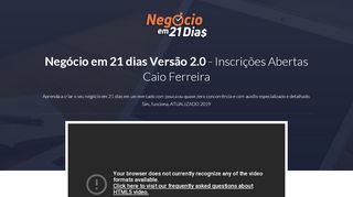 
                            5. Negócio em 21 Dias Funciona? - Caio ferreira Atualizado 2019