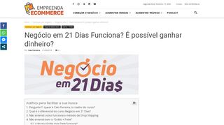 
                            4. Negócio em 21 Dias Funciona? É possível ganhar dinheiro?