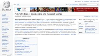 
                            8. Nehru College of Engineering and Research Centre - Wikipedia