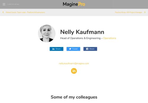 
                            10. Nelly Kaufmann - Head of Product & Operations - Magine