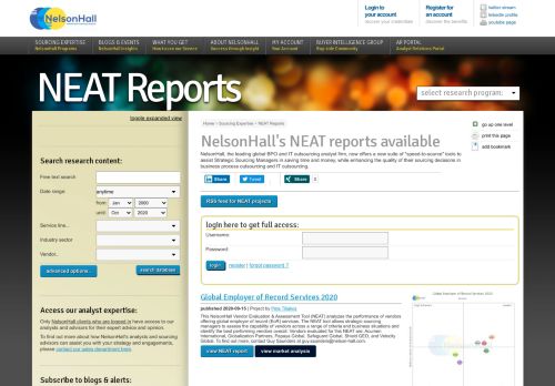 
                            13. NelsonHall's NEAT reports available - NelsonHall