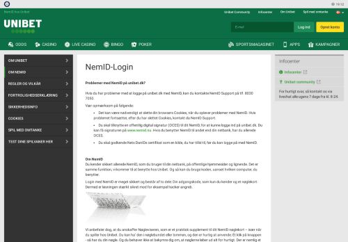 
                            2. NemID hos Unibet