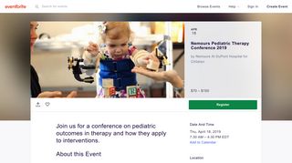 
                            11. Nemours Pediatric Therapy Conference 2019 Registration, Thu, Apr ...