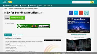 
                            8. NEO for Suvidhaa Retailers 2.6 Free Download