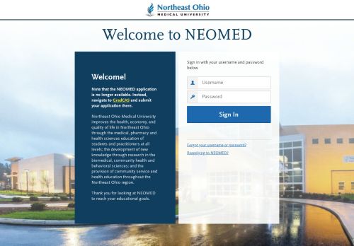 
                            2. NEOMED | Applicant Login Page