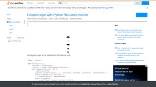 
                            13. Neopets login with Python Requests module - Stack Overflow