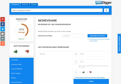 
                            9. NEOREVSHARE reviews and reputation check - RepDigger