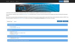 
                            5. NEOS Solvers - NEOS Server