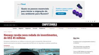 
                            9. Neoway recebe nova rodada de investimentos, de US$ 45 milhões ...