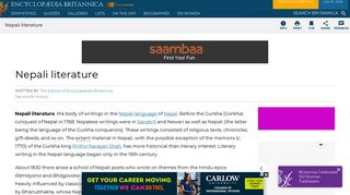 
                            11. Nepali literature | Britannica.com