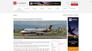 
                            8. Nepal's Shree Airlines applies for int'l permit - ch-aviation