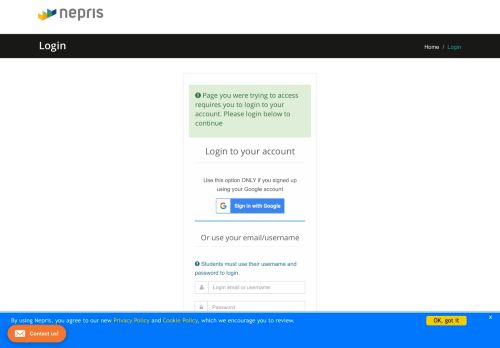 
                            9. Nepris - Login