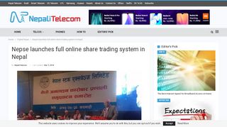 
                            12. Nepse launches full online share trading system in Nepal ...