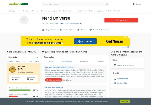 
                            2. Nerd Universe - Reclame Aqui