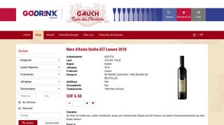 
                            12. Nero d'Avola Sicilia IGT Lunare 2018 - GAUCH Cave des Rochers