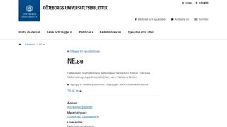 
                            6. NE.se - Göteborgs universitetsbibliotek