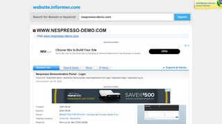 
                            7. nespresso-demo.com at WI. Nespresso Demonstration Portal - Login