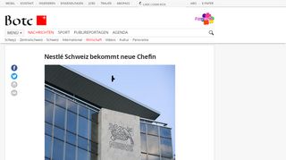 
                            13. Nestlé Schweiz bekommt neue Chefin | Wirtschaft | Bote der Urschweiz