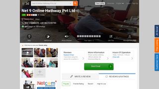 
                            5. Net 9 Online Hathway Pvt Ltd, Bandra West - Internet Service ... - Justdial
