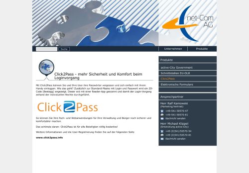 
                            8. net-Com AG - Click2Pass - mehr Sicherheit und Komfort beim ...
