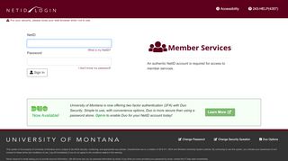 
                            3. Net ID Login - University of Montana