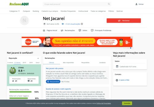 
                            4. Net Jacareí - Reclame Aqui