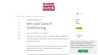 
                            12. Net Load Class III-Zertifizierung