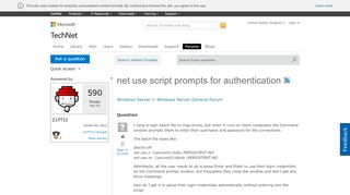 
                            5. net use script prompts for authentication - Microsoft