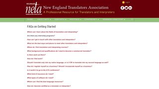 
                            12. NETA - New England Translators Association - FAQs on Getting Started