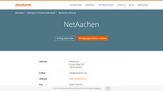 
                            11. NetAachen Hotline, Anschrift, Faxnummer und E-Mail - Aboalarm