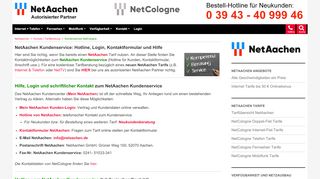 
                            5. NetAachen Kundenservice: Hotline, Login, Kontaktformular und Hilfe