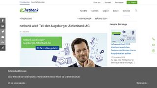 
                            6. netbank wird Teil der Augsburger Aktienbank AG | netbank