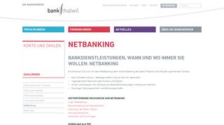 
                            3. NetBanking | Bank Thalwil - die Bankwerker