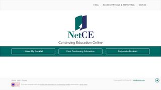 
                            2. NetCE: Continuing Education Online - CME / CEU / CE