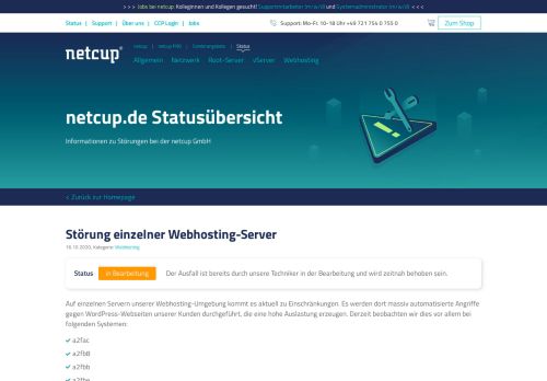 
                            10. netcup.de Statusübersicht