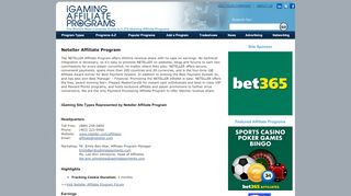 
                            6. Neteller Affiliate Program - iGaming Affiliate Programs