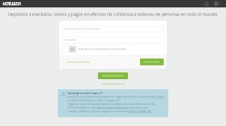 
                            1. NETELLER » Inicie su sesión