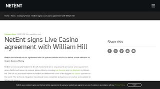 
                            12. NetEnt signs Live Casino agreement with William Hill | NetEnt | Better ...