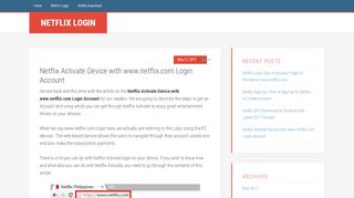 
                            9. Netflix Activate Device with www.netflix.com Login Account