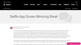 
                            8. Netflix App Screen Mirroring Break | T-Mobile Support