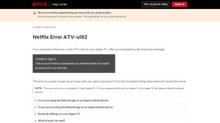 
                            8. Netflix Error ATV-ui92 - Netflix Help Center