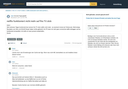 
                            12. netflix funktioniert nicht mehr auf fire TV stick - Fire TV ...