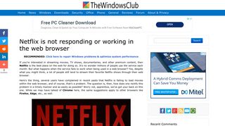 
                            12. Netflix is not responding or working in the web browser