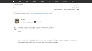 
                            10. Netflix Not Working in Safari on macOS Si… - Apple Community