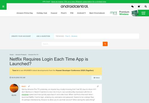 
                            11. Netflix Requires Login Each Time App is Launched? - Android Forums ...