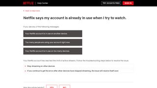 
                            9. Netflix says my account is already in use when I ... - Netflix Help Center