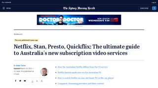 
                            12. Netflix, Stan, Presto, Quickflix: The ultimate guide to Australia's new ...
