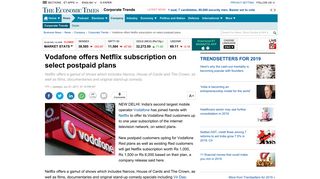 
                            9. Netflix: Vodafone offers Netflix subscription on select postpaid plans ...