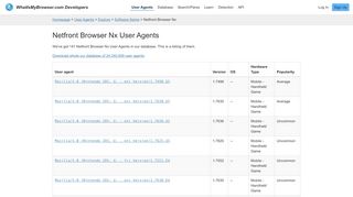 
                            8. Netfront Browser Nx User Agents - WhatIsMyBrowser.com